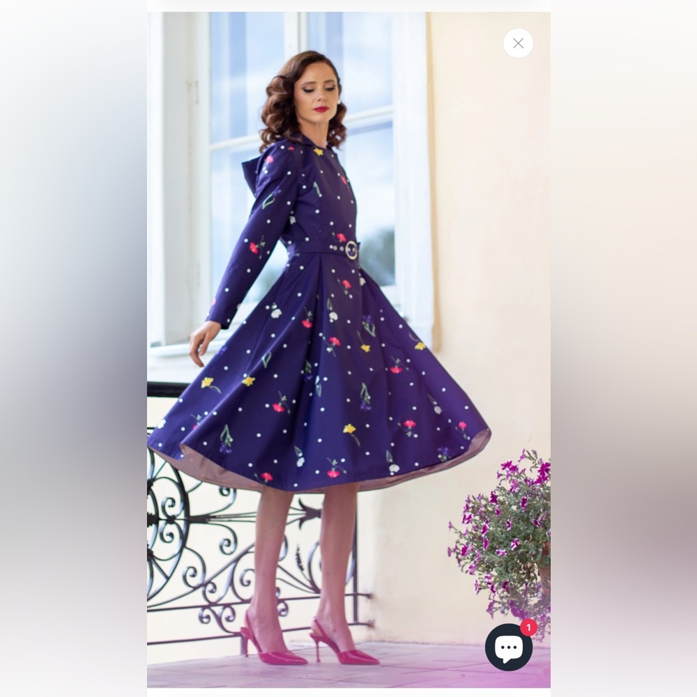 Elegant Purple Floral Dress